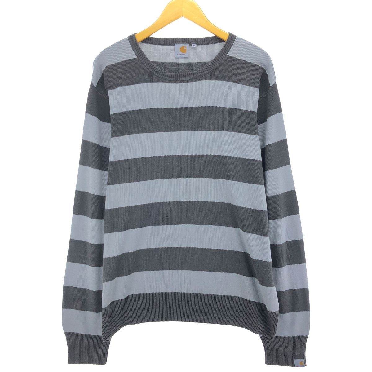 古着 カーハート Carhartt ボーダー柄 コットンニットセーター メンズXL相当/eaa489077