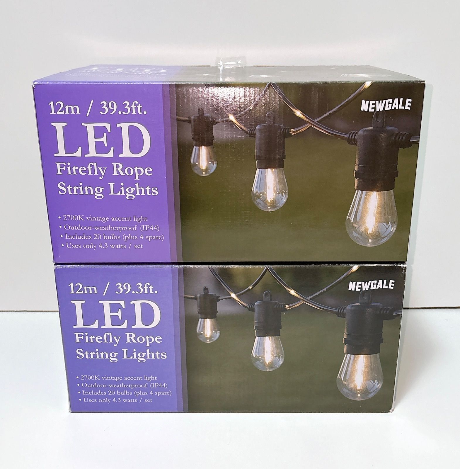 NEWGALE ファイヤーフライ LED ストリングライト 12m 20球×2箱 NEWGALE ファイヤーフライ LED ストリングライト 12m 20球 屋外