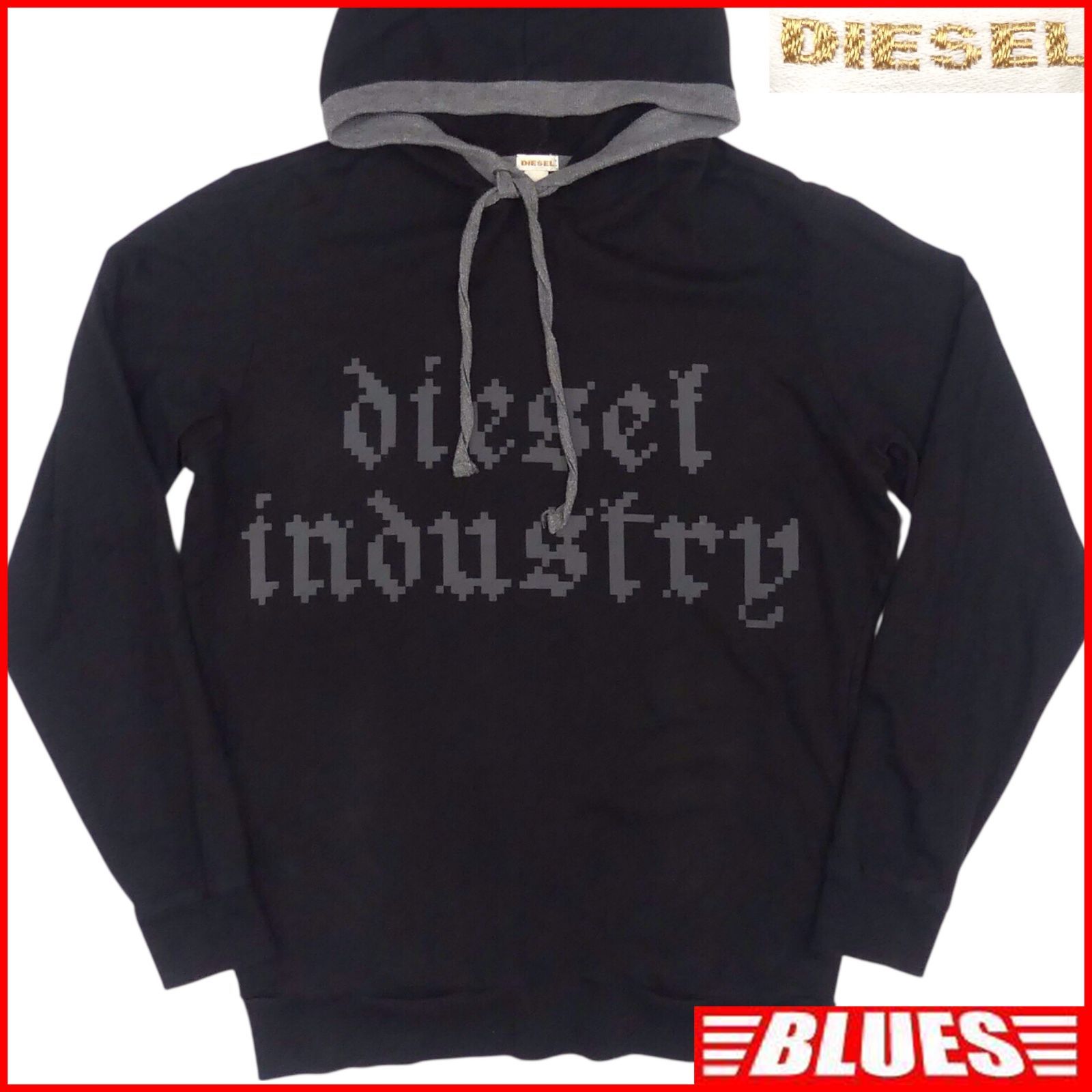 DIESEL ディーゼル スウェット S メンズ トレーナー 黒 ブラック 