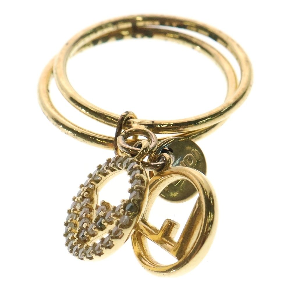 フェンディ FENDI F IS FENDI Fロゴクリスタル2連リング FENDI フェンディ リング 指輪 ロゴ クリスタル 2連リング RING