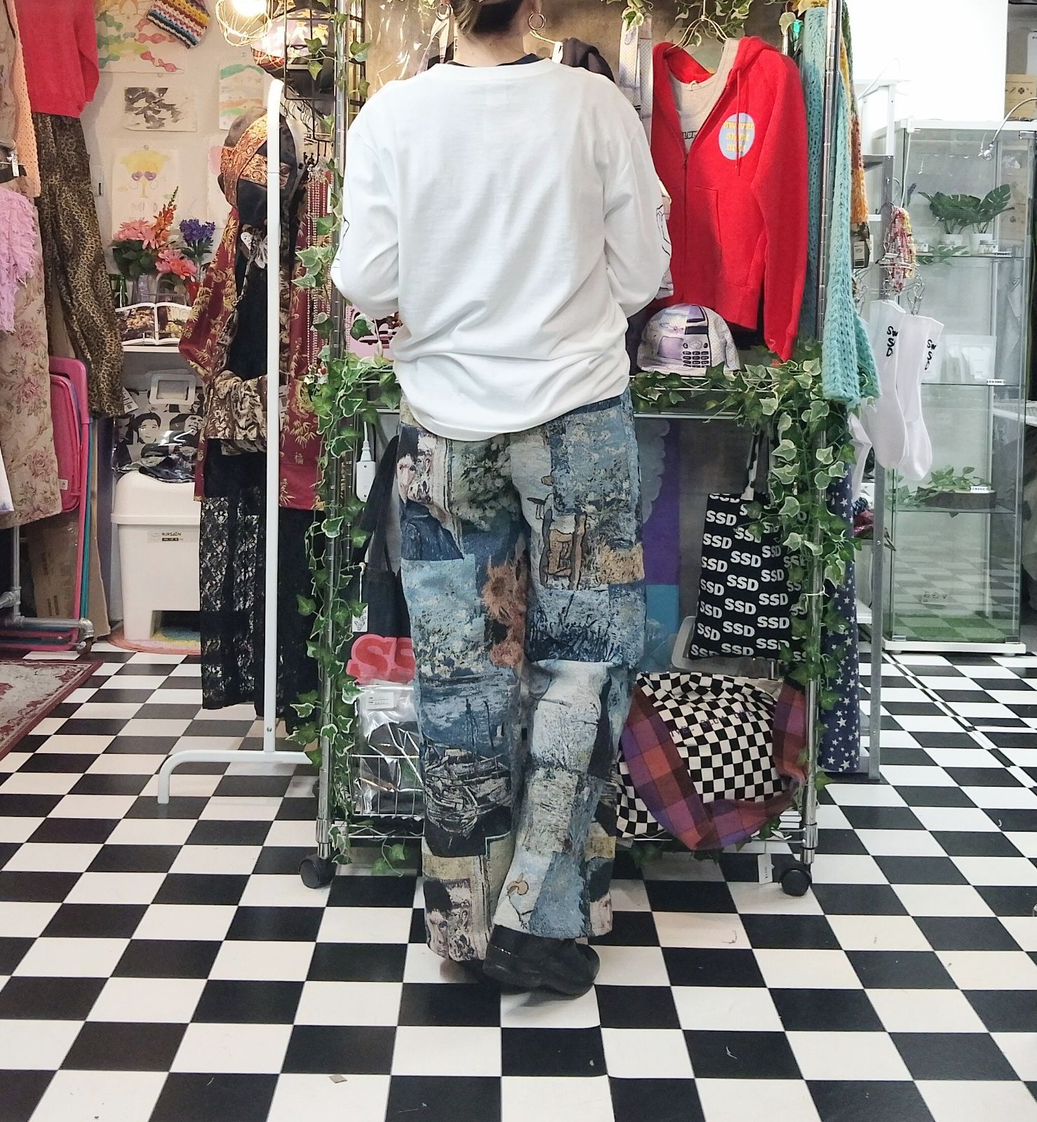 ゴブラン織りワイドパンツ