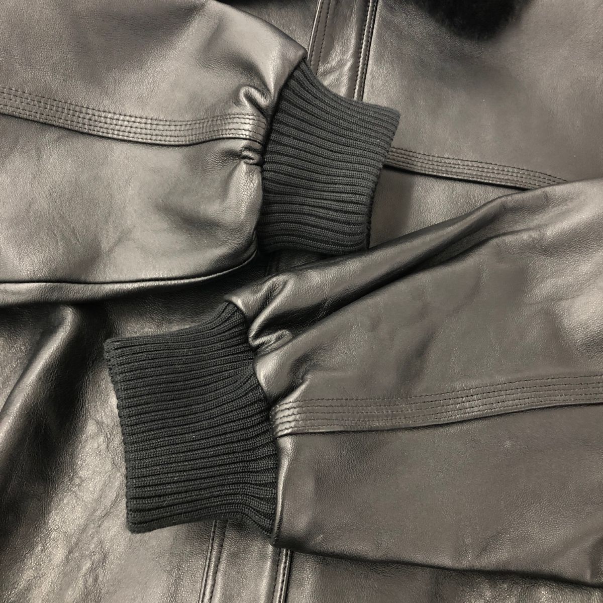 良好 pelle pelle ペレペレ レザージャケット 46 ブラック メンズ 