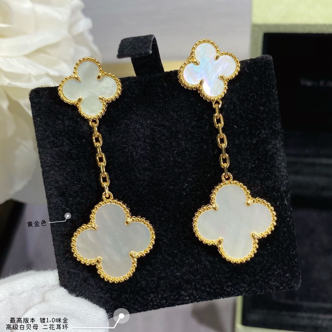 ヴァンクリーフ＆アーペル アルハンブラ マザーオブパール　WG 全付属品あり Van Cleef & Arpels] アルハンブラ マザーオブパール ダブル