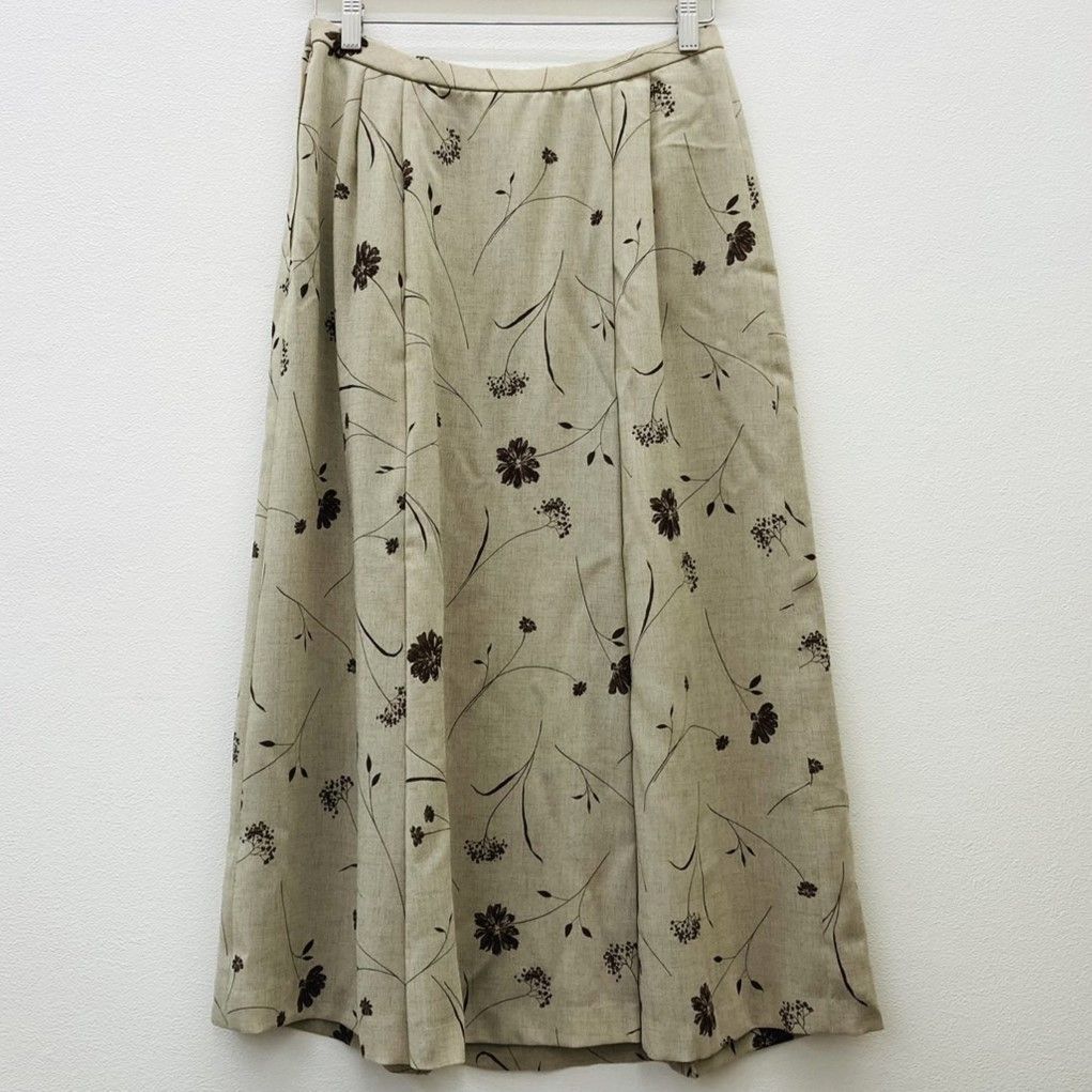 ☆美品☆ Leilian レリアン　花柄　フレアスカート　ロング　ブラウン Leilian レリアン スカート 花柄 ブラウン レディース 13＋