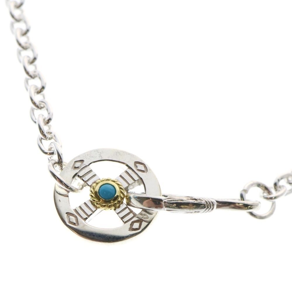 TADY u0026 KING (タディアンドキング) ネイティブフックu0026レギュラーホイール GP金縄ターコイズ 太丸チェーン ネックレス シルバー/ゴールド 50cm