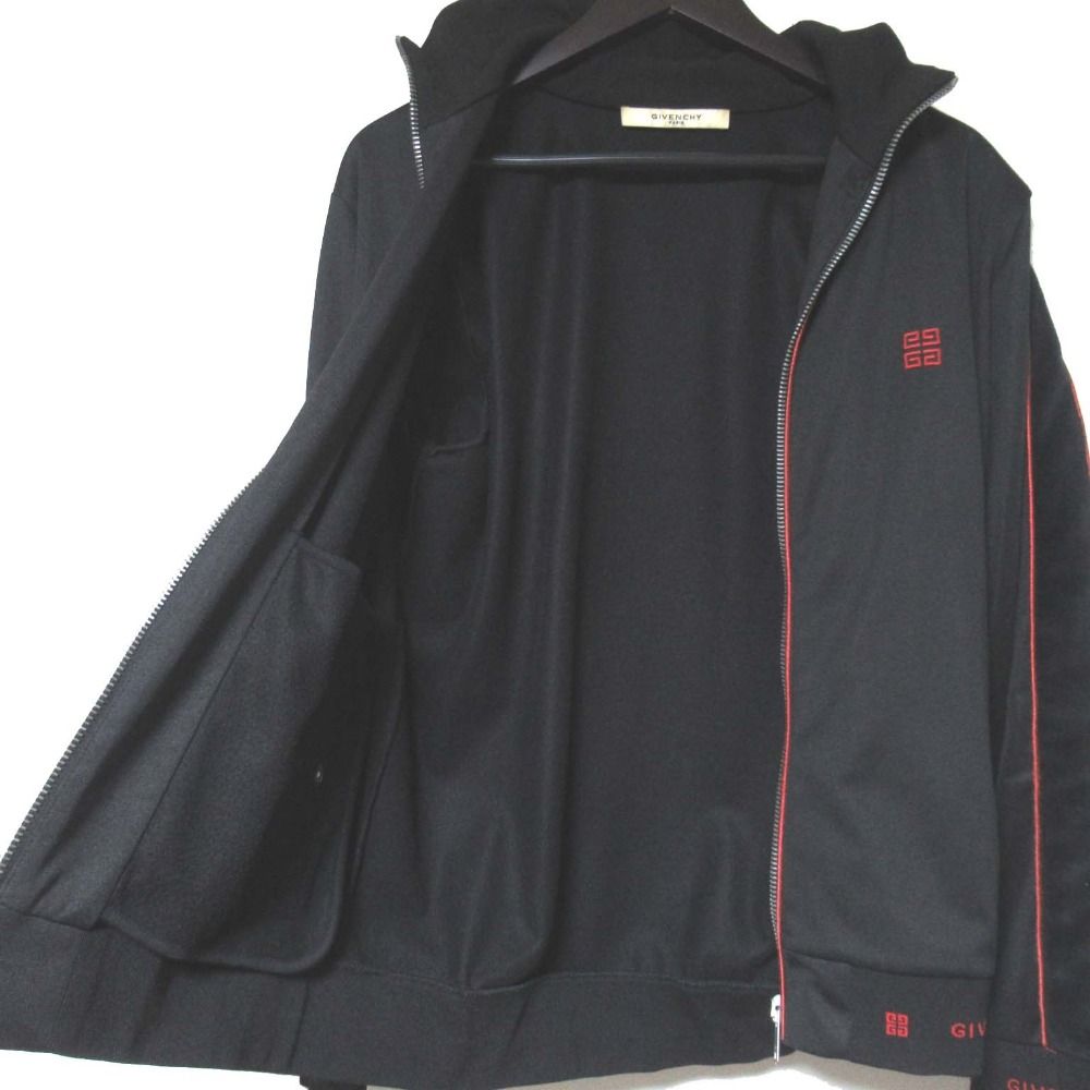 美品 GIVENCHY ジバンシィ サイドベロアライン ジップアップ トラックジャケット+トラックパンツ ジャージ セットアップ M ブラック メンズ 古着 中古 USED 美品 GIVENCHY ジバンシィ サイドベロアライン ジップアップ トラック