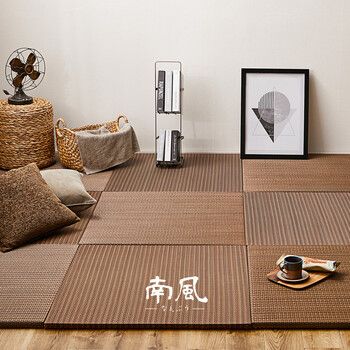 置き畳 6枚組 約W82×D82×H2.5cm 縁なし DIY カット可 滑り止め アジアン 南風 2色展開