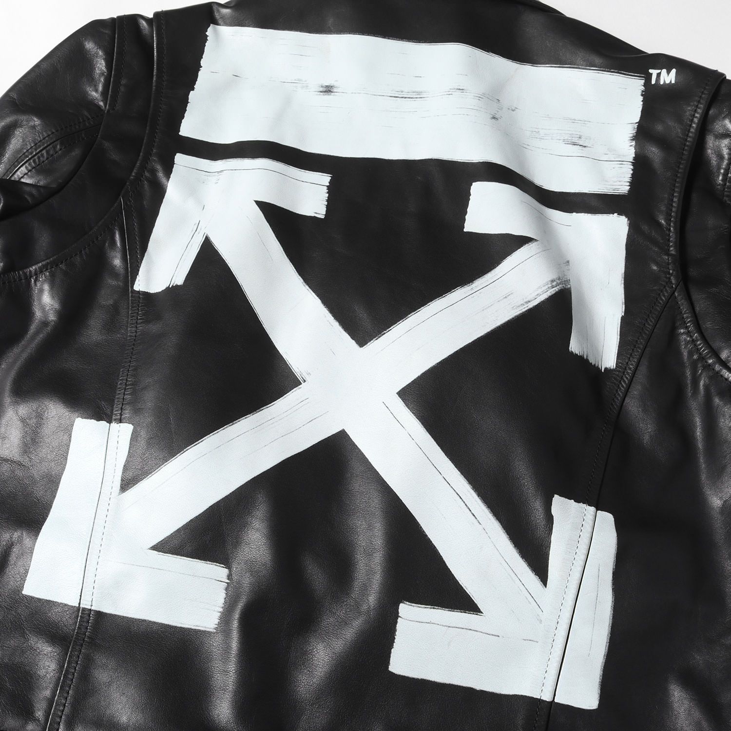 OFF-WHITE オフホワイト ジャケット サイズ:M アローマーク レザー 