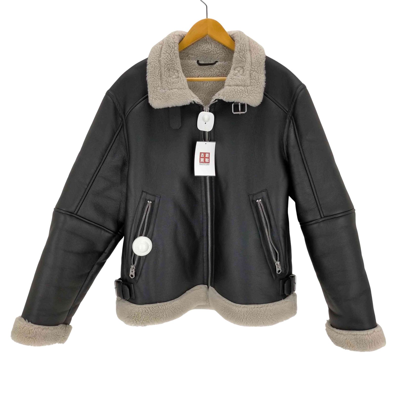 ZARA MAN ザラ フェイク ムートンジャケット B-3 フライトジャケット