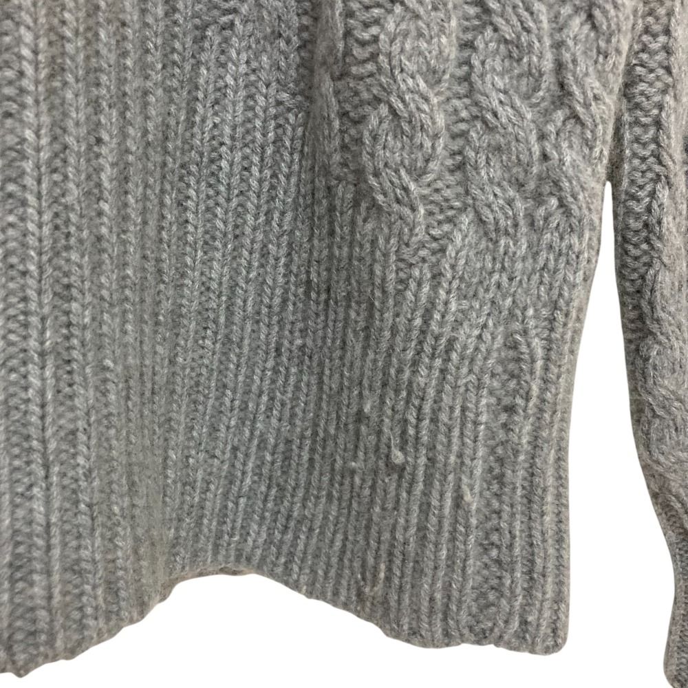  ERDOS オルドス カシミヤ100％ クルーネック ケーブルニット プルオーバー セーター サイズS グレー レディース 古着 長袖 ニット セーター