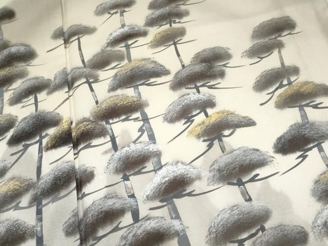 平和屋本店□極上 夏物 訪問着 本場大島紬 夏大島 墨手描風景 松風