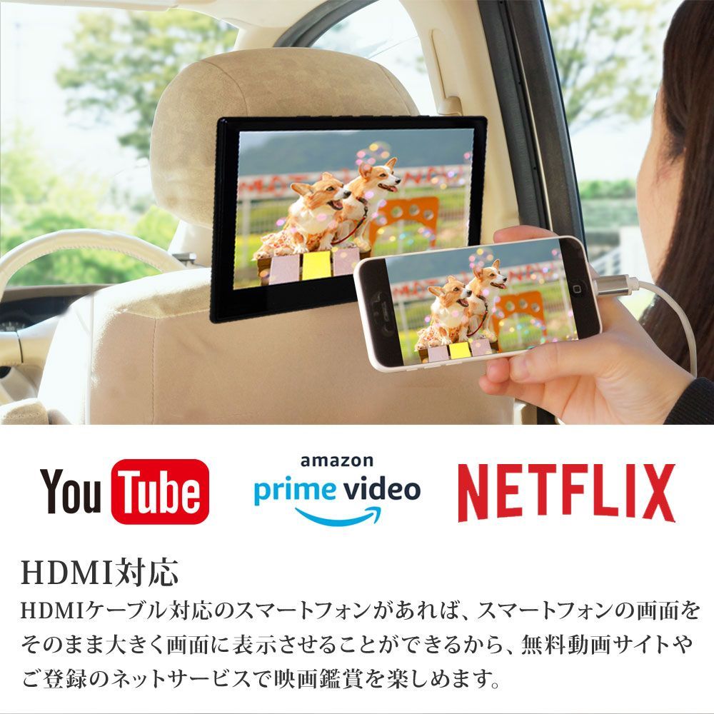 ヘッドレストモニター DVD内臓 DVDプレーヤー フロントスピーカー HDMI 11 6インチ CPRM IPS液晶 後部座席 リアモニター HA 115 DF