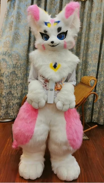 ファースーツ 着ぐるみセット NO.167 キツネ ピンク ケモノ