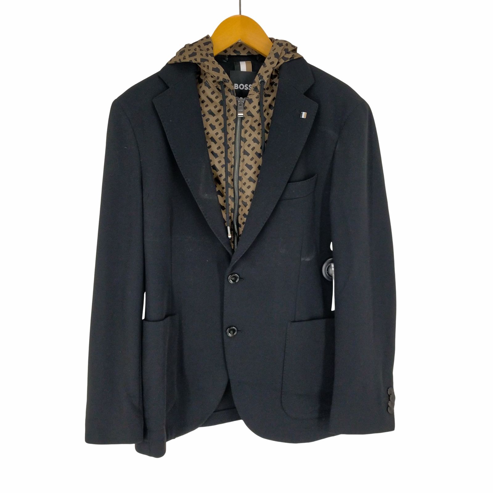 ボス BOSS SLIM-FIT JACKET WITH MONOGRAM-PATTERNED INNER メンズ EUR：46 