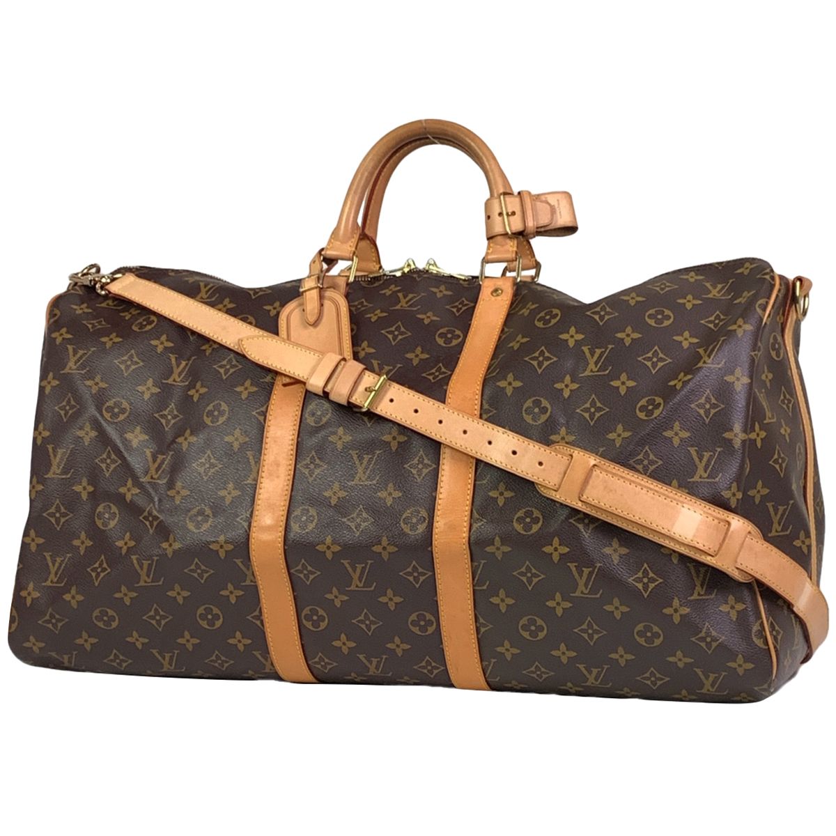 ルイ・ヴィトン Louis Vuitton キーポル バンドリエール 55 2WAY ショルダーバッグ 旅行 ボストンバッグ モノグラム ブラウン  M41414 レディース 【中古】