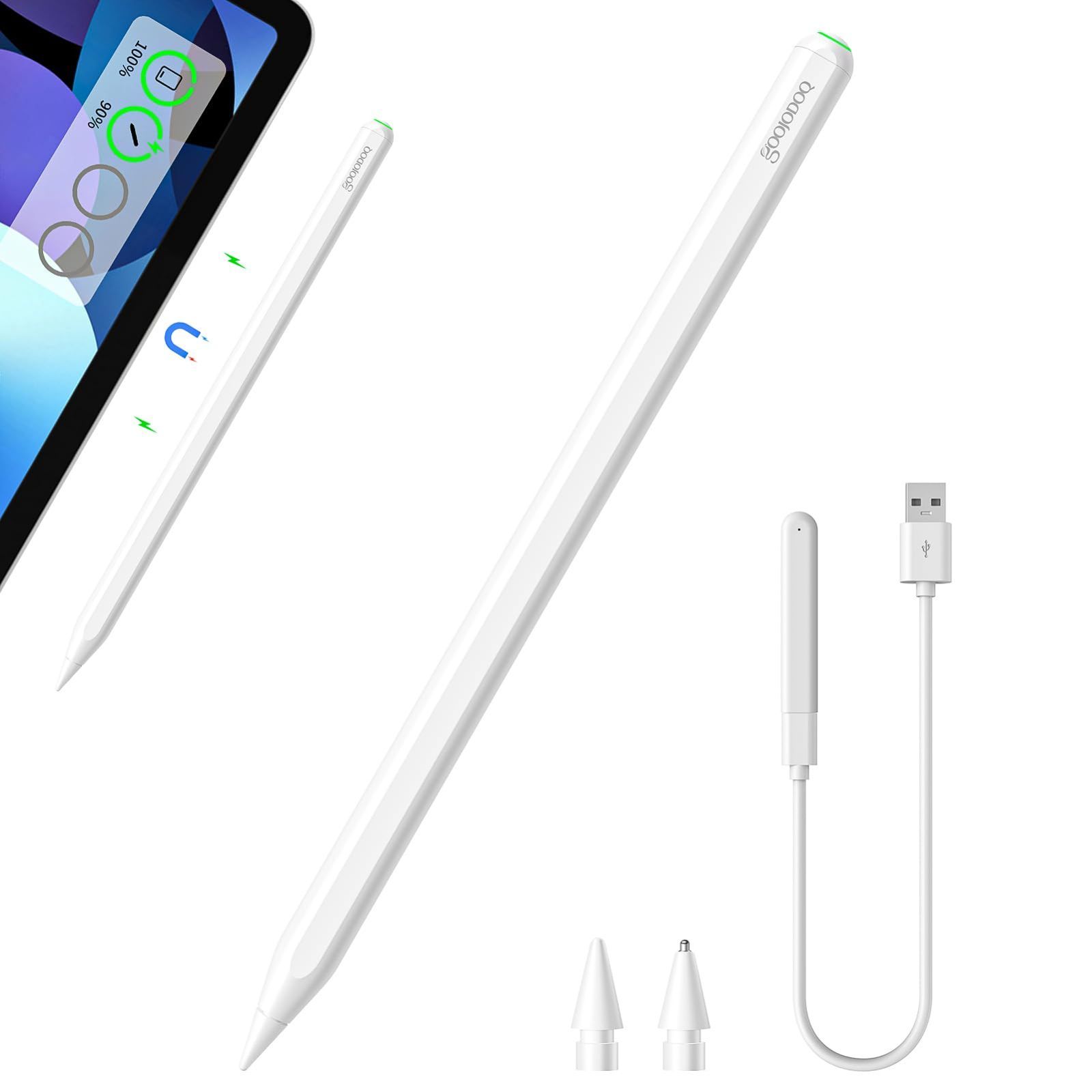 【在庫処分】スタイラスペン GD13+ ワイヤレス充電式+Type-C充電式 iPad用 タッチペン Bluetooth ペンシル 高感度 新型 傾き感知 交換ペン先付き 途切れなし 軽量 マット仕上げ iPad GOOJODOQ air4/5/iPad Pr