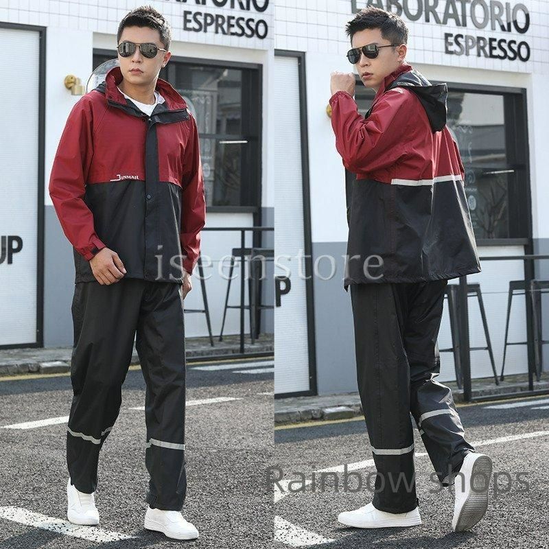 新品未使用】レインウェア メンズ 上下セット 迷彩柄 カッパ 雨合羽