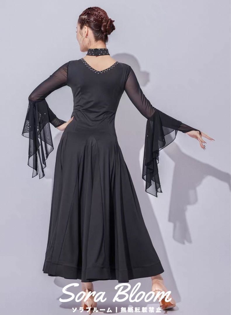 ストーン付き練習用ワンピース✦スタンダードの練習におすすめ！ 新品未使用ストーン付きダンス練習用ワンピース??スタンダードの