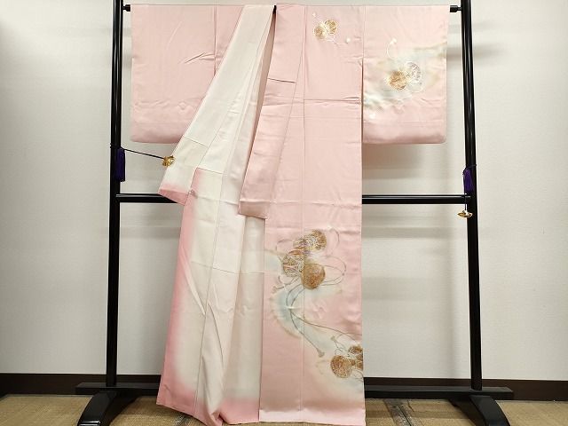 平和屋1■訪問着　鼓飛鶴吉祥花文　暈し染め　金銀彩　やまと誂製　逸品　CAAH3010ze