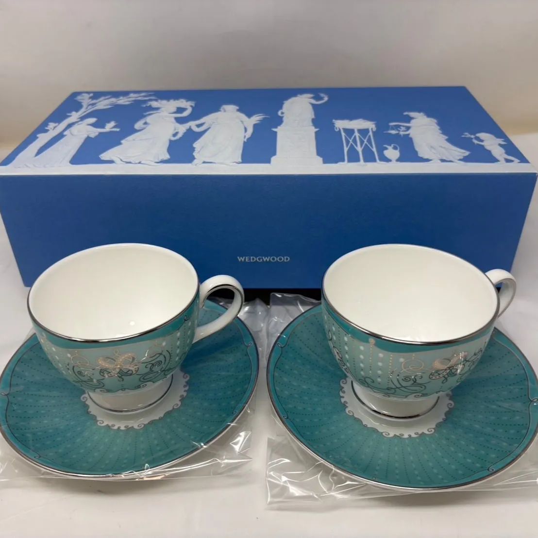 ◆♥ 保管品 WEDGWOOD ウェッジウッド カップ＆ソーサー 2客セット プシュケ き◆18732