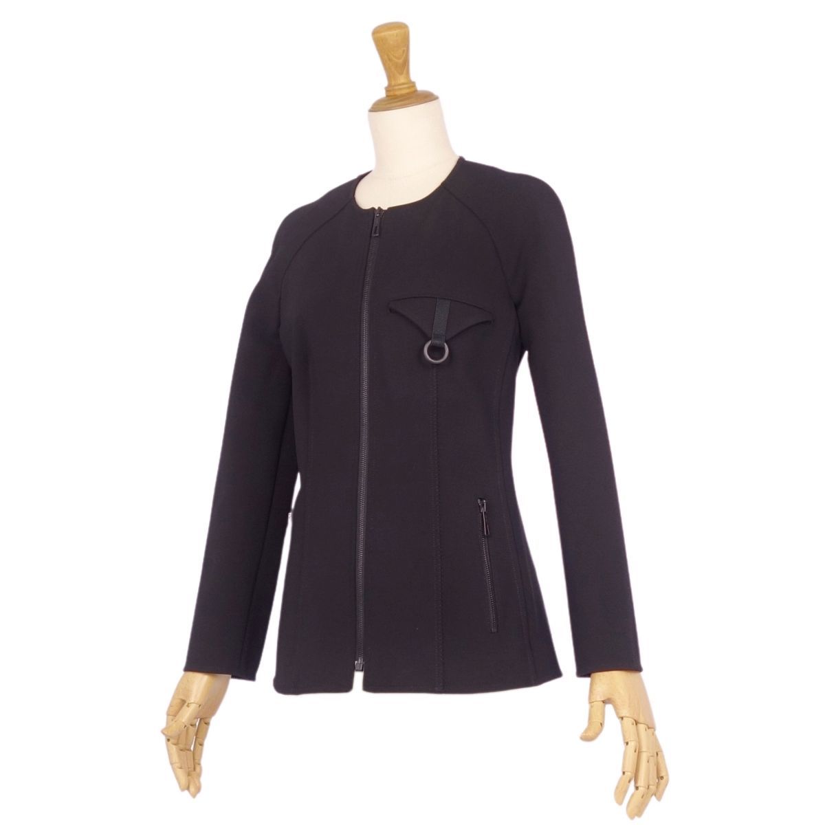 極美品 エルメス HERMES ジャケット 23SS ジップアップ レーヨン ジ 