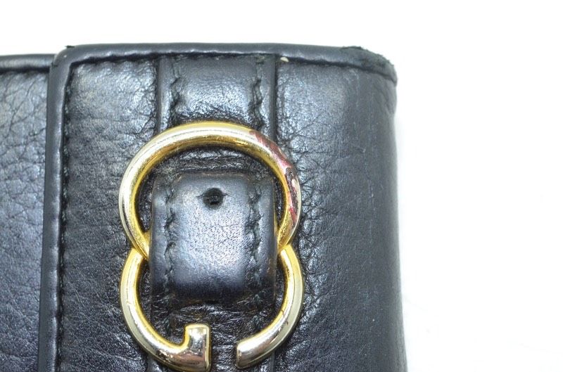 送料無料 グッチ GUCCI 6連キーケース ブラック レザー ゴールド金具 made in italy キーケース