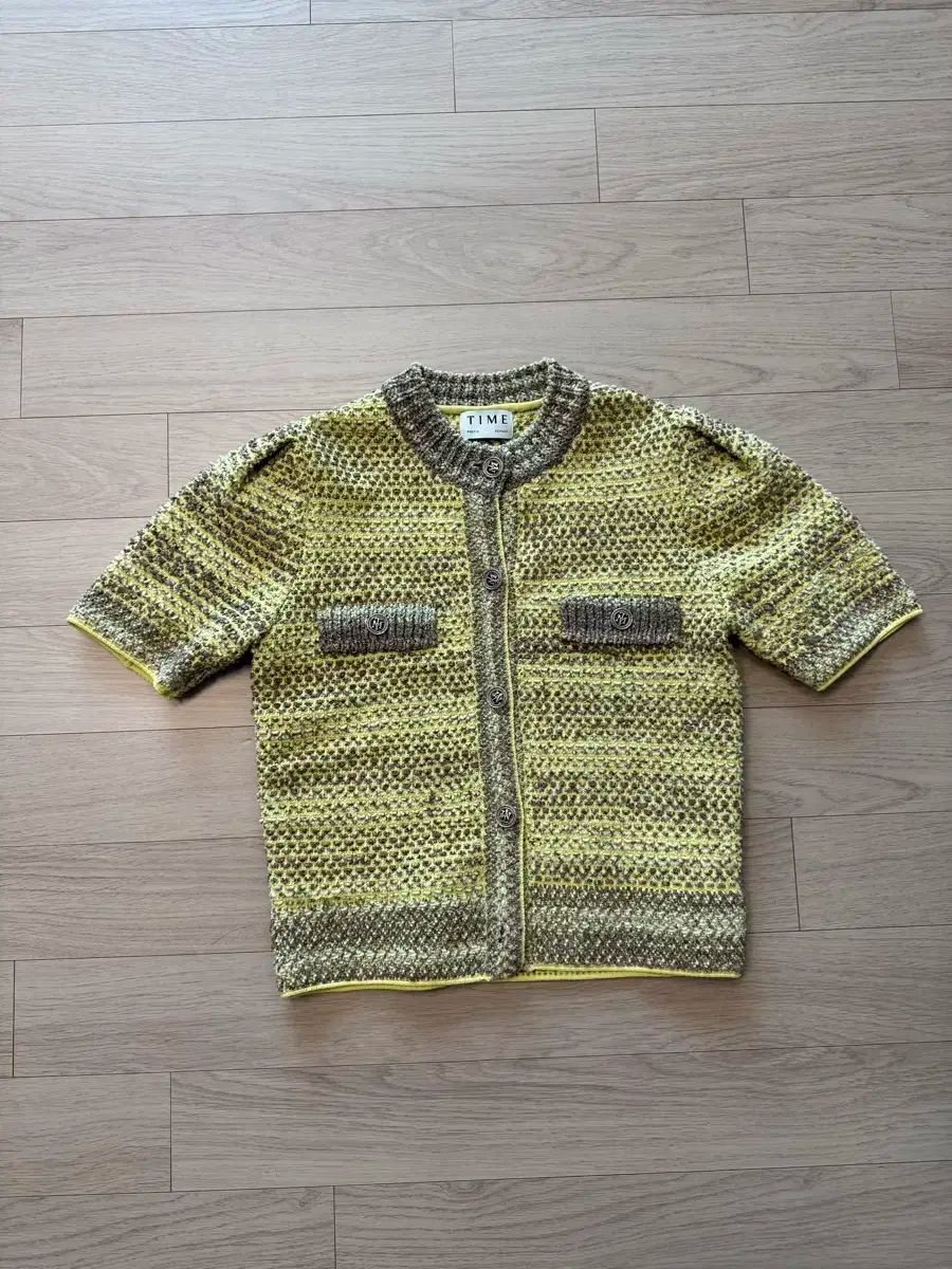 TIME タイム イエロー ショート カーディガン