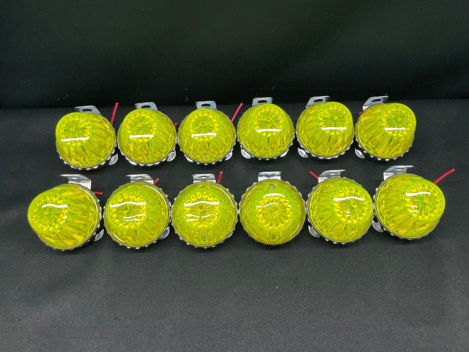 S-91 蛍光イエロー 12個 サイドランプ NO.16 黄 板橋用品製作所 電球式 レトロ デコトラ アート 車高灯 蛍 ゼリーマーカー