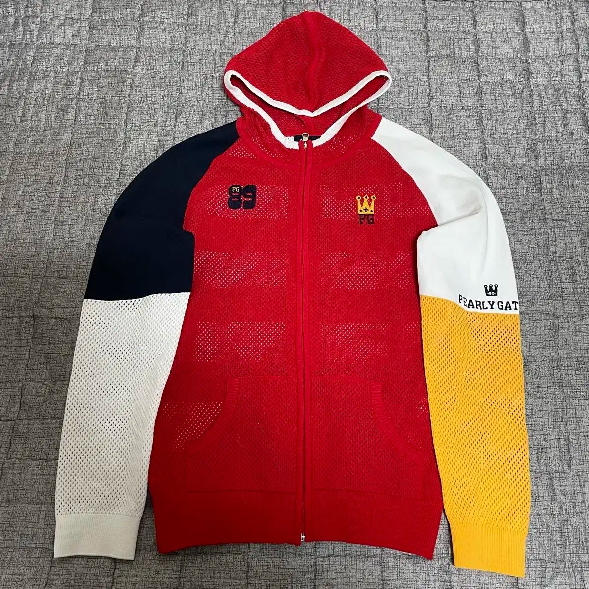 パーリーゲイツ ゴルフウェア メッシュ フードジップアップ ウェア