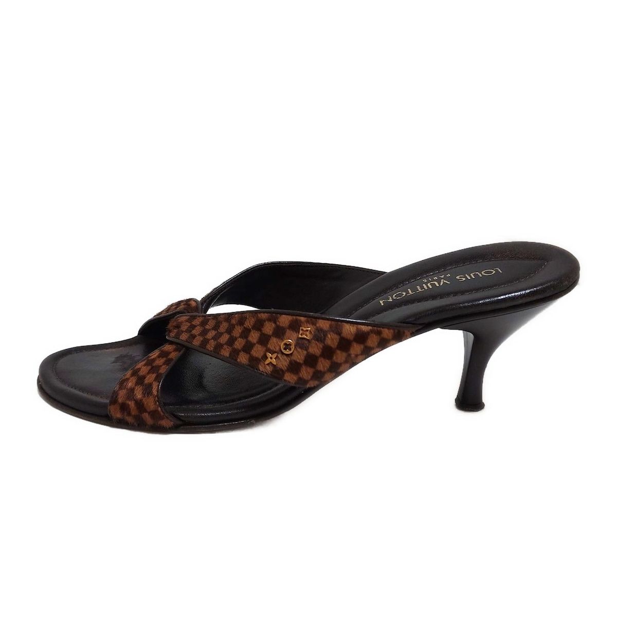 Louis Vuitton ダークブラウン ハイヒールミュール LOUIS VUITTON(ルイヴィトン) ミュール 37 1/2 レディース