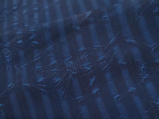 平和屋着物○上質な小紋 藍染 古庄紀治 伊と幸 吹き寄せ花文 証紙付き