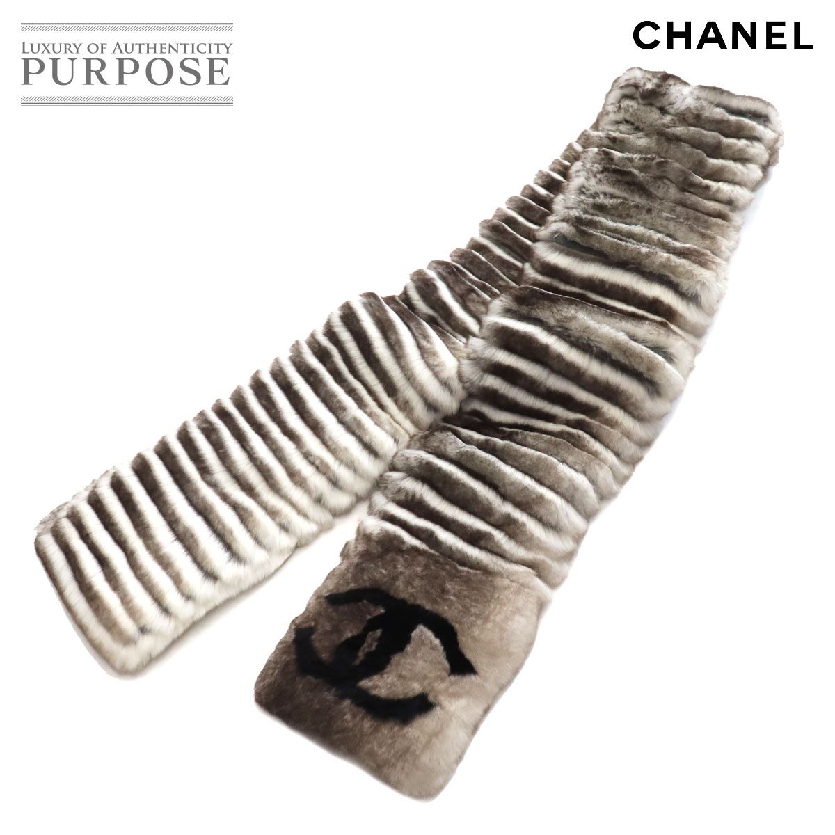 未使用 展示品 シャネル CHANEL オリラグ ファー マフラー ラパン 