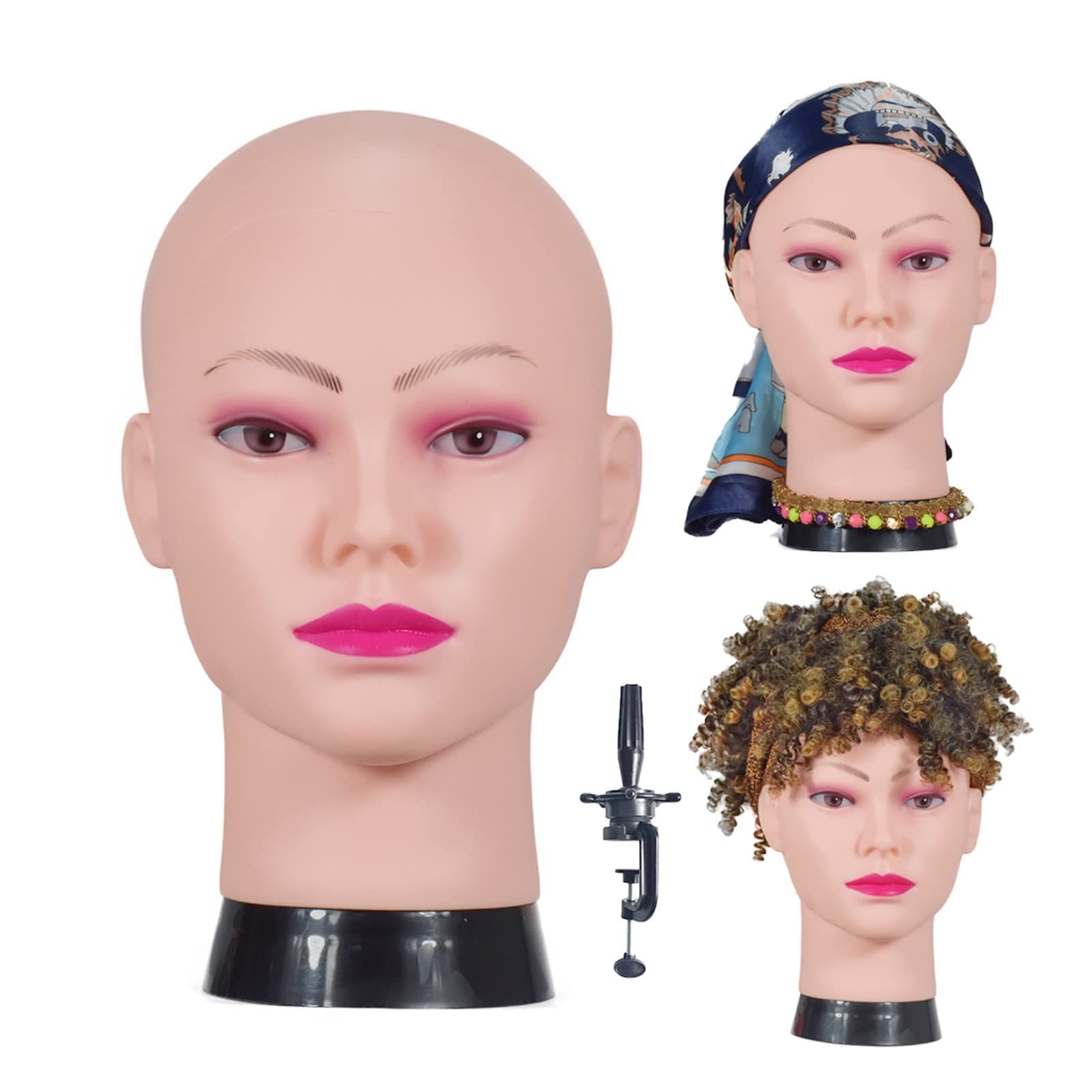 人気定番，最新作 【特価商品】BLTYXT スキンヘッドマネキンヘッド専門美容かつらトレーニングヘッドかつら製作と展示キャップ眼鏡マフラージュエリーモデルヘッドバンドフリークランプスタンド 応募券