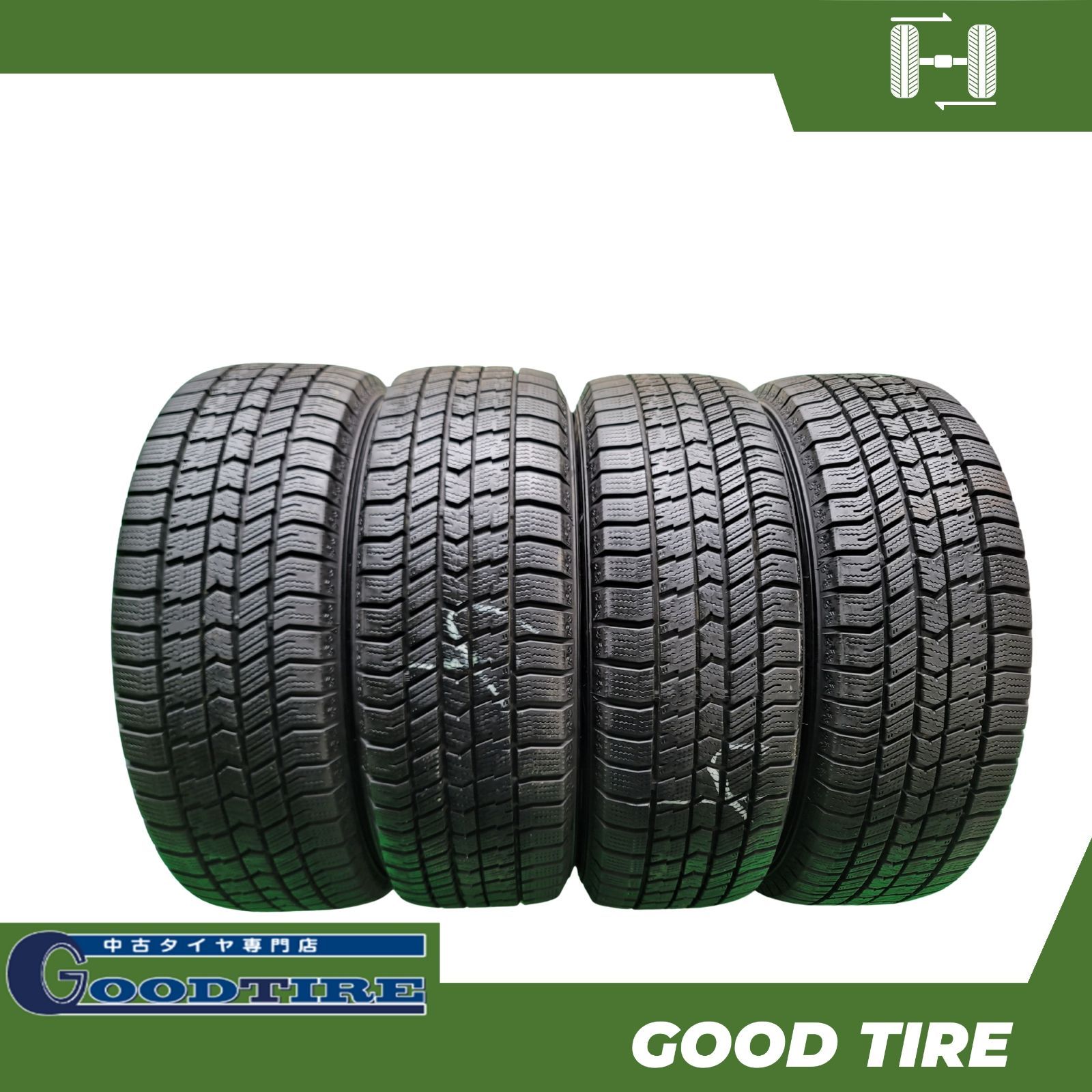 中古バリ溝グッドイヤースタッドレスセット185/60R15旧型シエンタ 送料