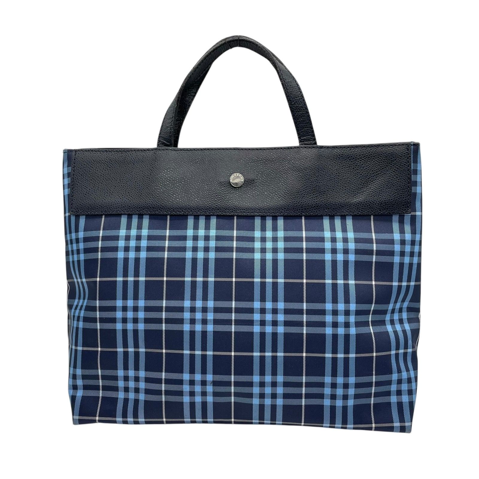 BURBERRY BLUE LABEL船型 トートバッグ A4 ノバチェック 美品 BURBERRY バーバリー ノバチェック トートバッグ 青 ブルー