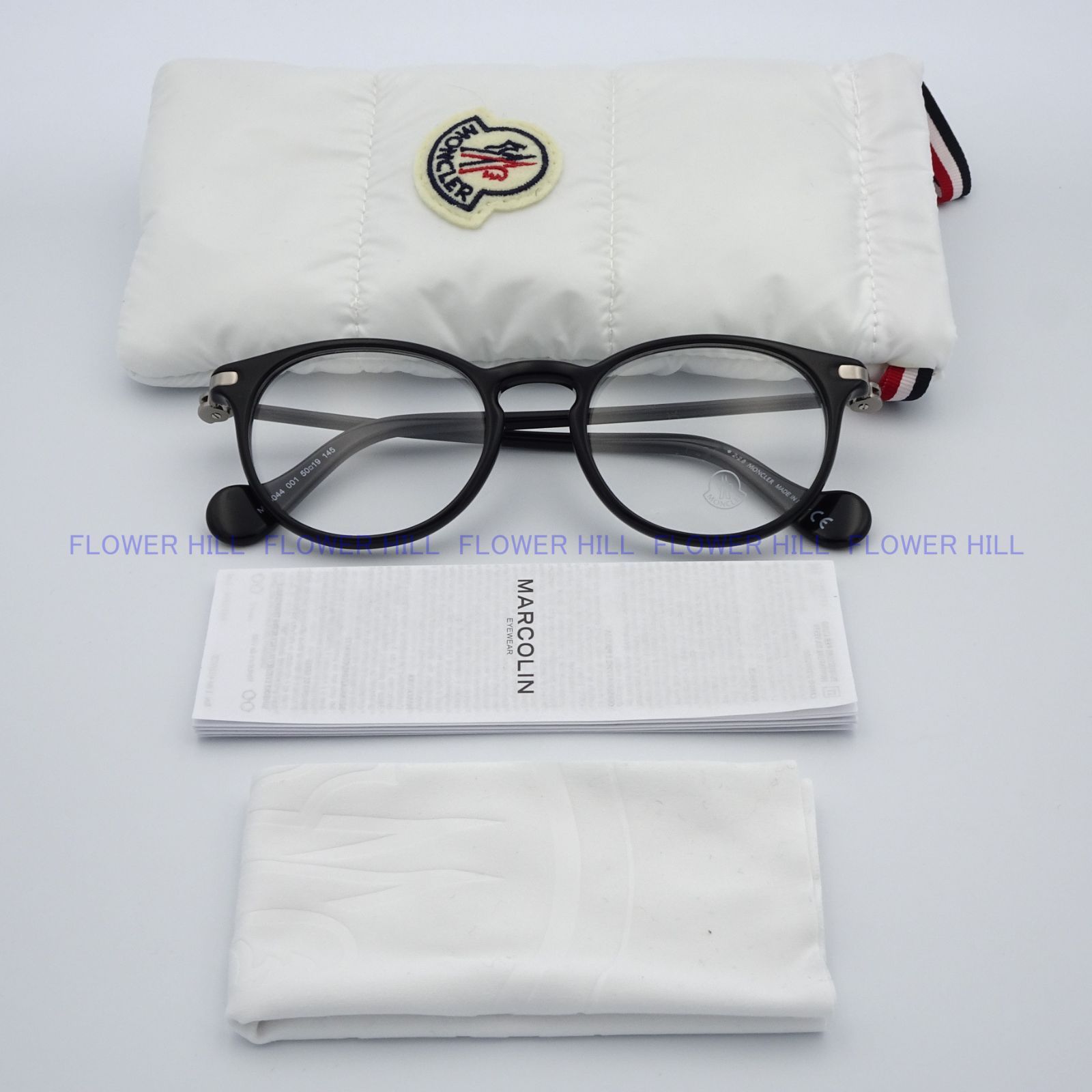 MONCLER モンクレール メガネ フレーム ボストン ML5044 001 ブラック 