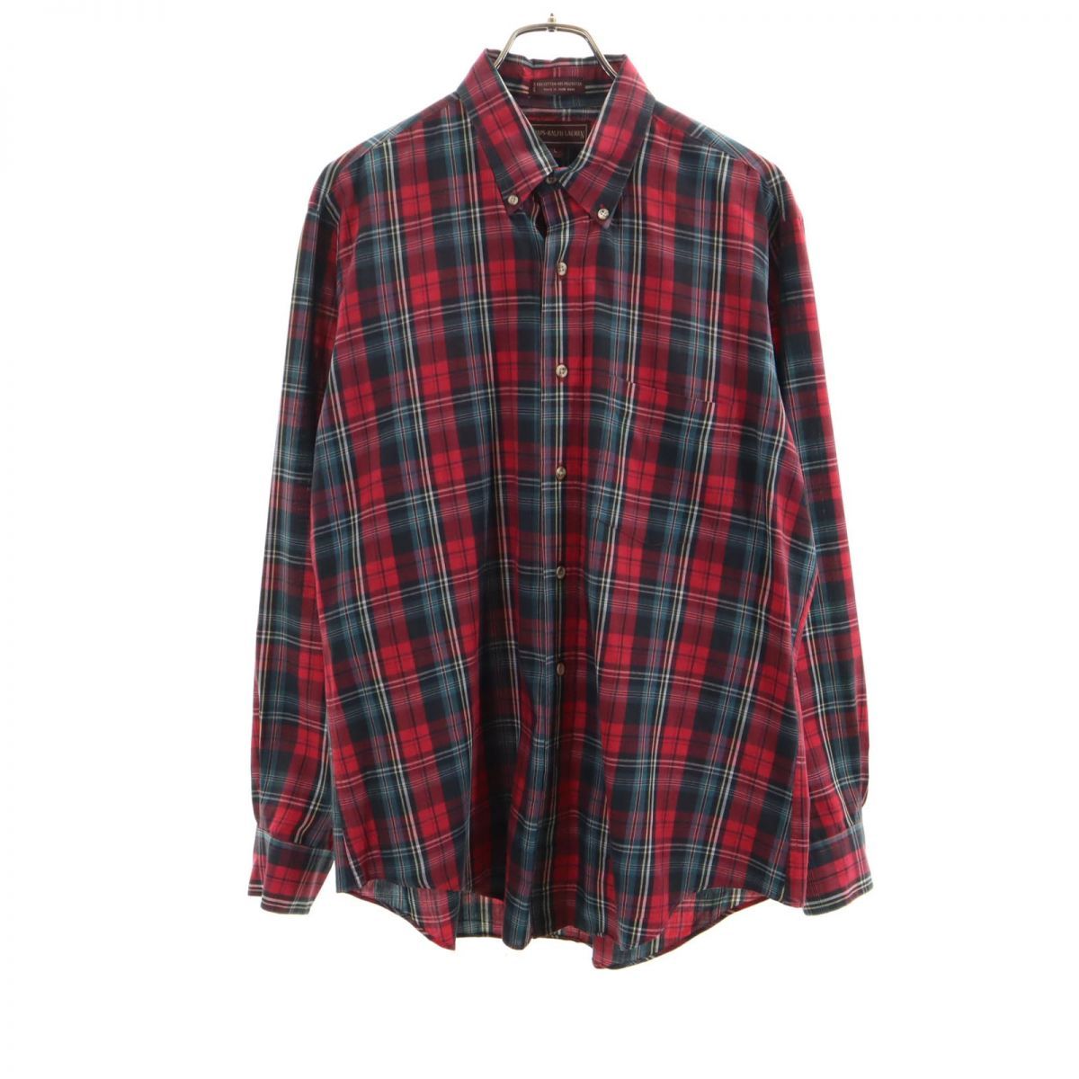 チャップスラルフローレン 90s チェック柄 長袖 シャツ L レッド CHAPS RALPH LAUREN オールド ヴィンテージ メンズ 古着 【240217】