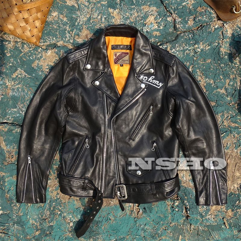 ショット レザージャケット 山羊革