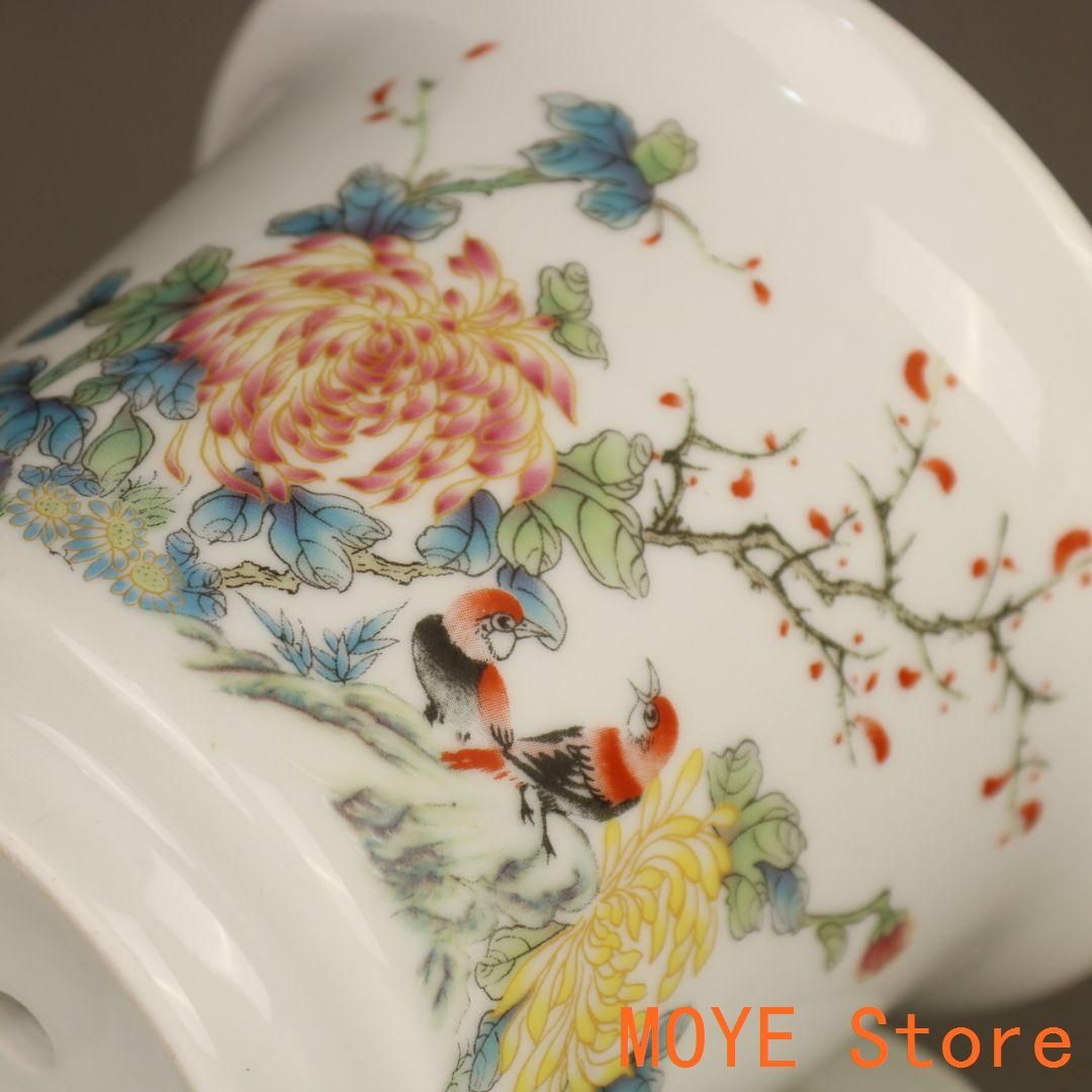 パステル錦鶏牡丹花鳥紋鉢 花鉢盆栽 小品盆栽鉢 大品盆栽鉢 パステル花鳥図の鉢 多肉菖蒲盆栽 植木鉢 小品盆栽鉢 大品盆栽鉢