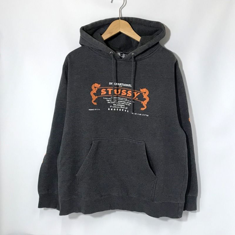 STUSSY パーカー プルオーバー ドラゴンパーカー フーディー 裏起毛 プリント カジュアル 古着 Mサイズ ステューシー トップス  A11481◇ - メルカリ