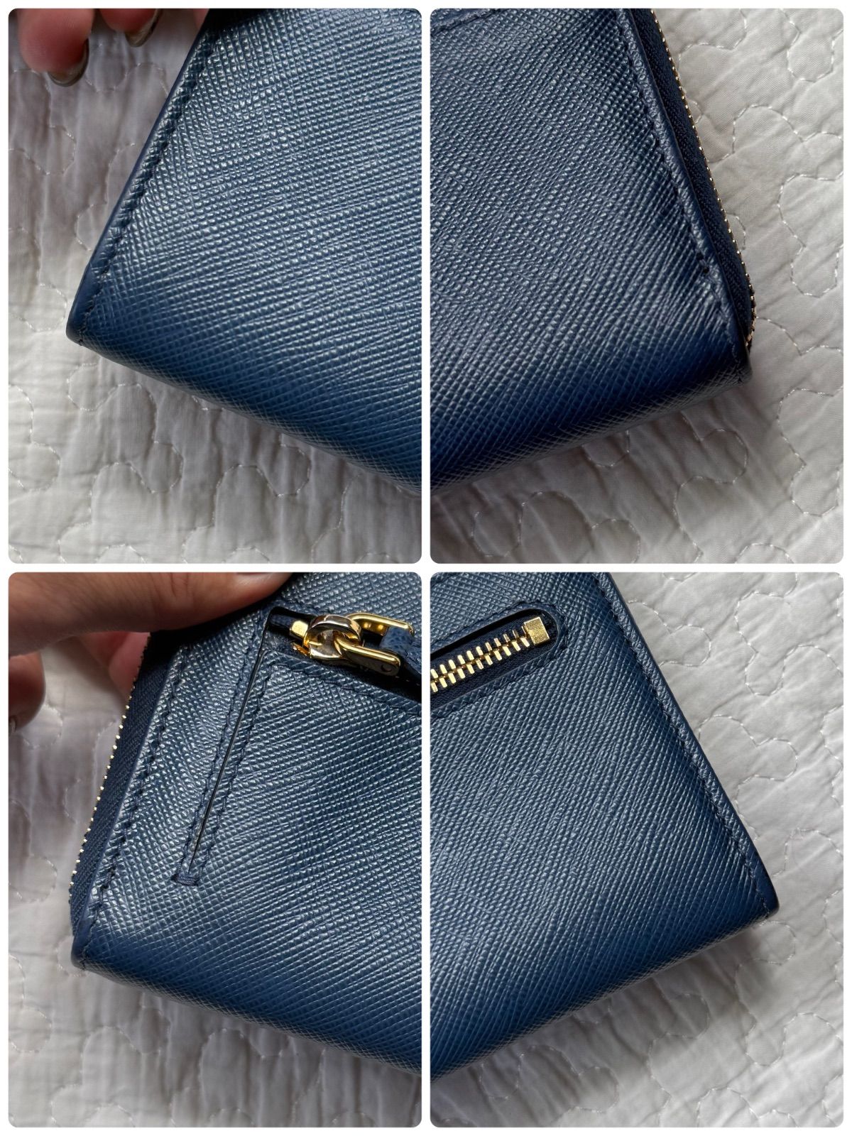 美品 PRADA プラダ サフィアーノレザー コインケース キーリング