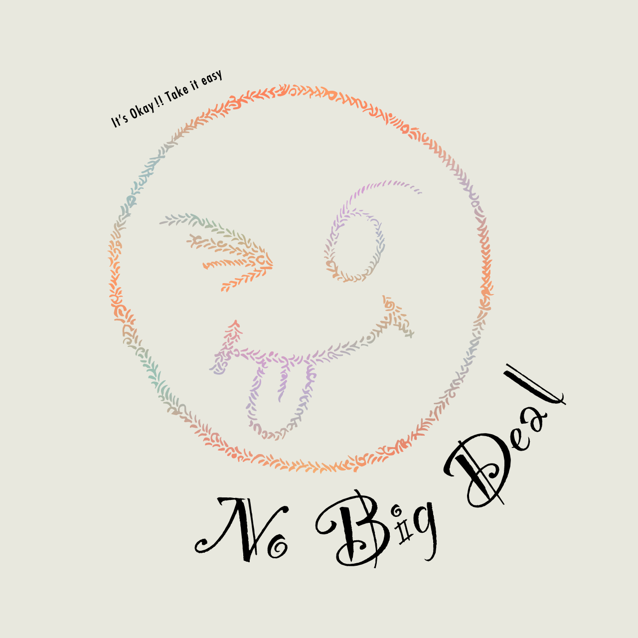 グラフィックTシャツ　No Big Deal Color