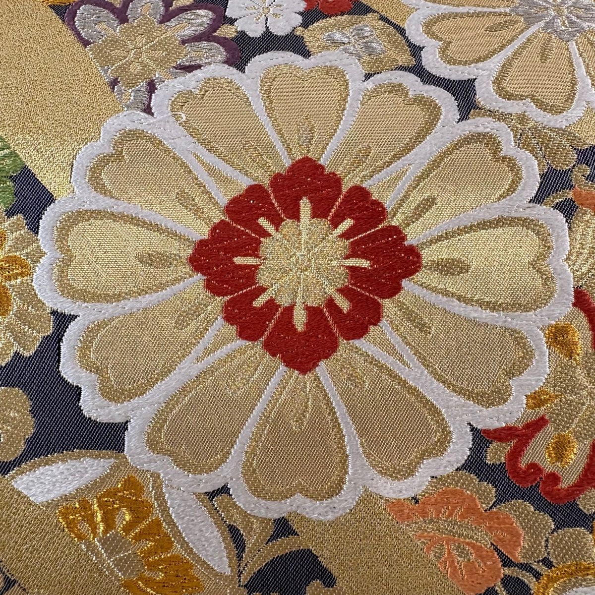 志ま亀 正絹 唐織箔 六通袋帯 志ま亀 正絹 唐織箔 六