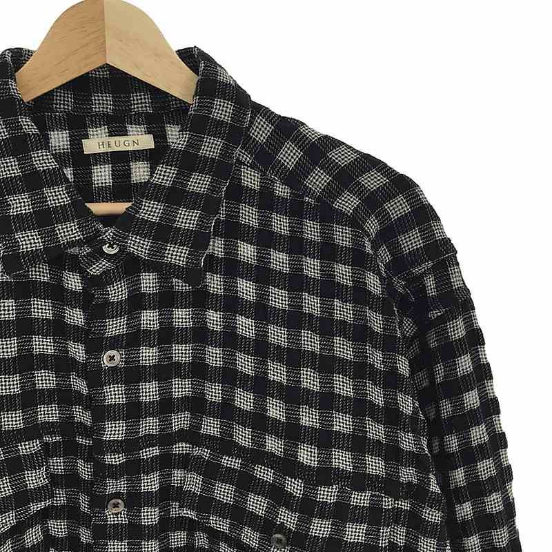 HEUGN / ユーゲン | SHIRT 056 / Bobby Check ウール混シアサッカー 