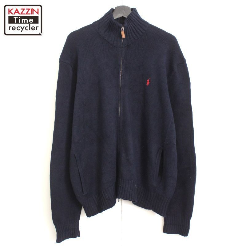 00s RALPH LAUREN ダブルジップ ドライバーズ ニットセーター メンズ