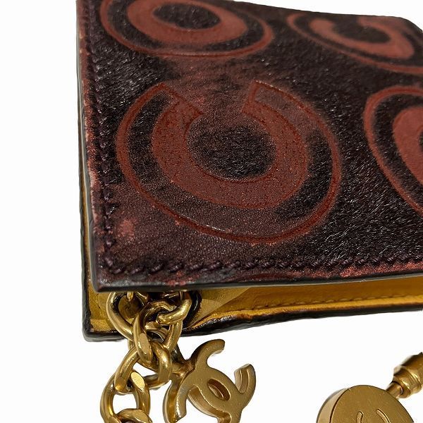 シャネル CHANEL ココマーク キーリング付きコインケース ハラコ