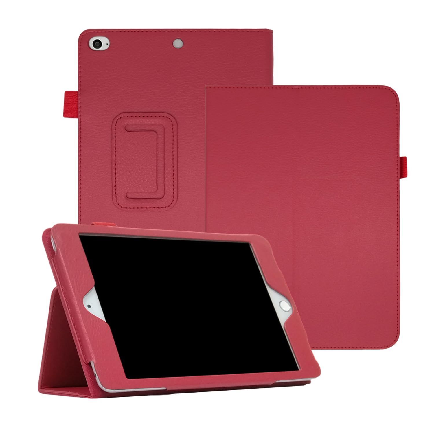 数量 アイパッド 耐衝撃 全面保護 スタンド固定できる ミニ5 オートスリープ カバー 保護 ミニ4 7.9インチ 2019 2015 第5世代 第4世代 フリップ mini ipad ケース 4 5 レッド YXL R