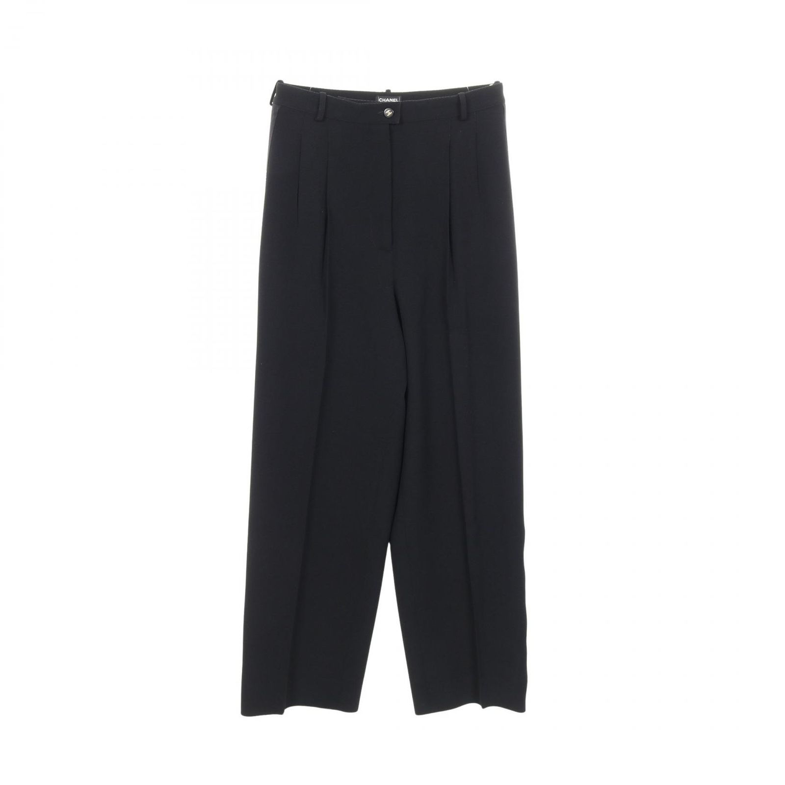 シャネル CHANEL パンツ ココマークボタン ウール パンツ レディース Used B