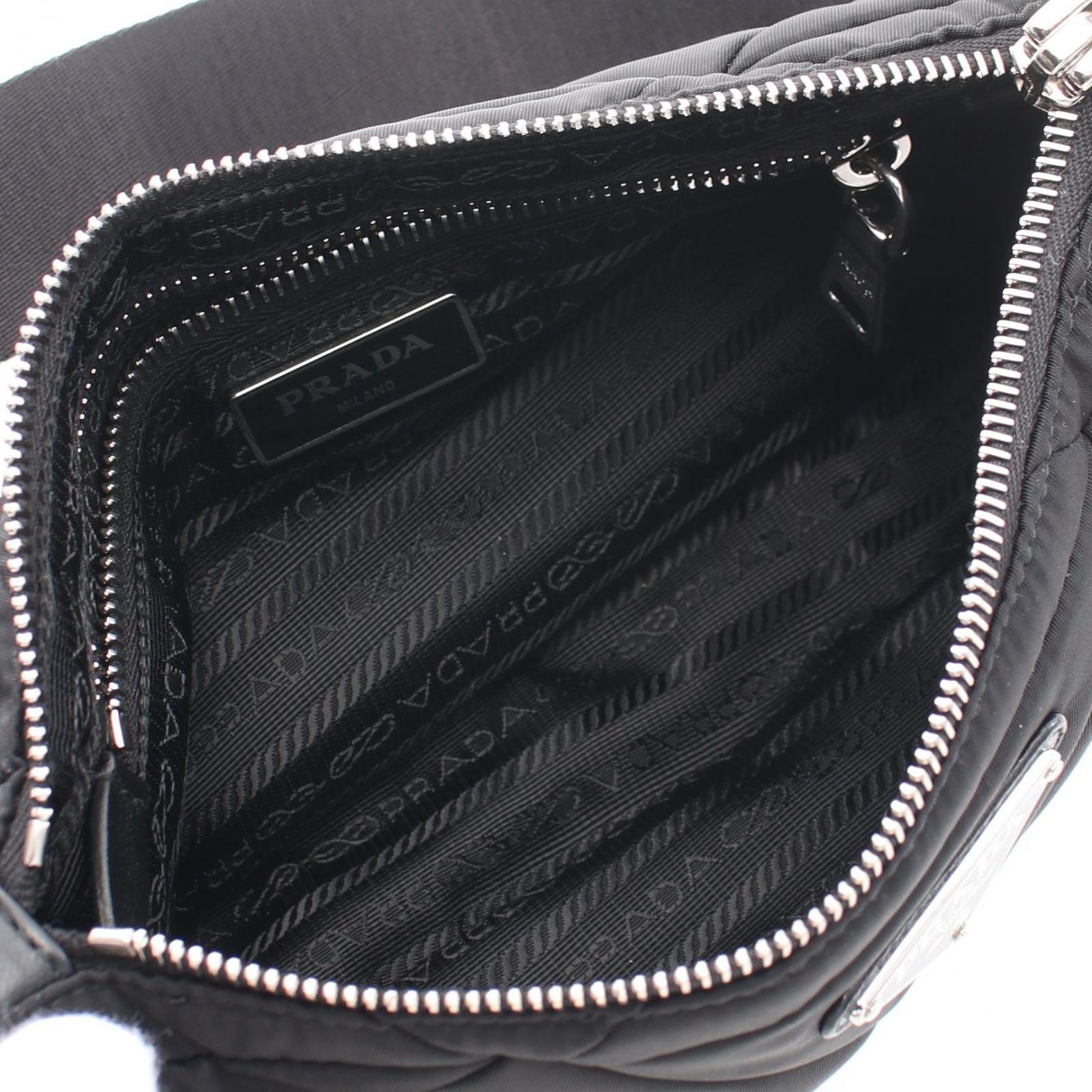 PRADA TESSUTO STAMPATO ブラックショルダーバッグ PRADA TESSUTO STAMPATO ブラックショルダーバッグ