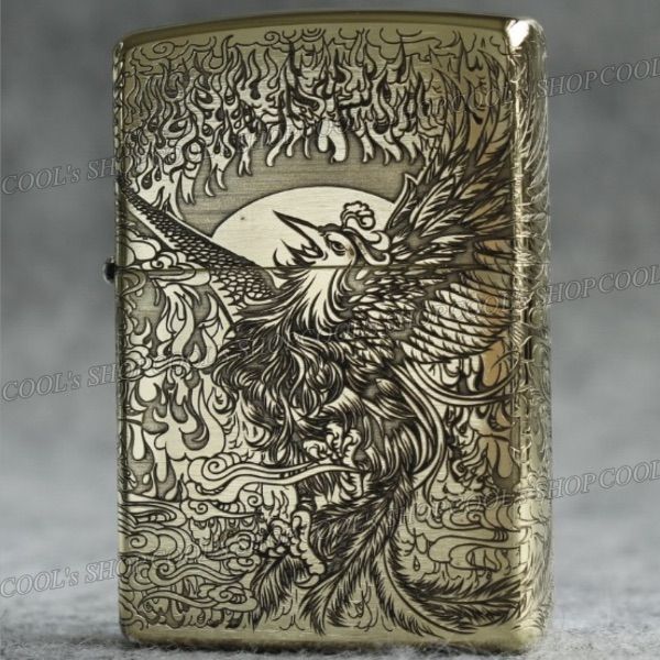 鳳凰 五面総彫り デザイン オイルライター ZORRO フェニックス zippo 